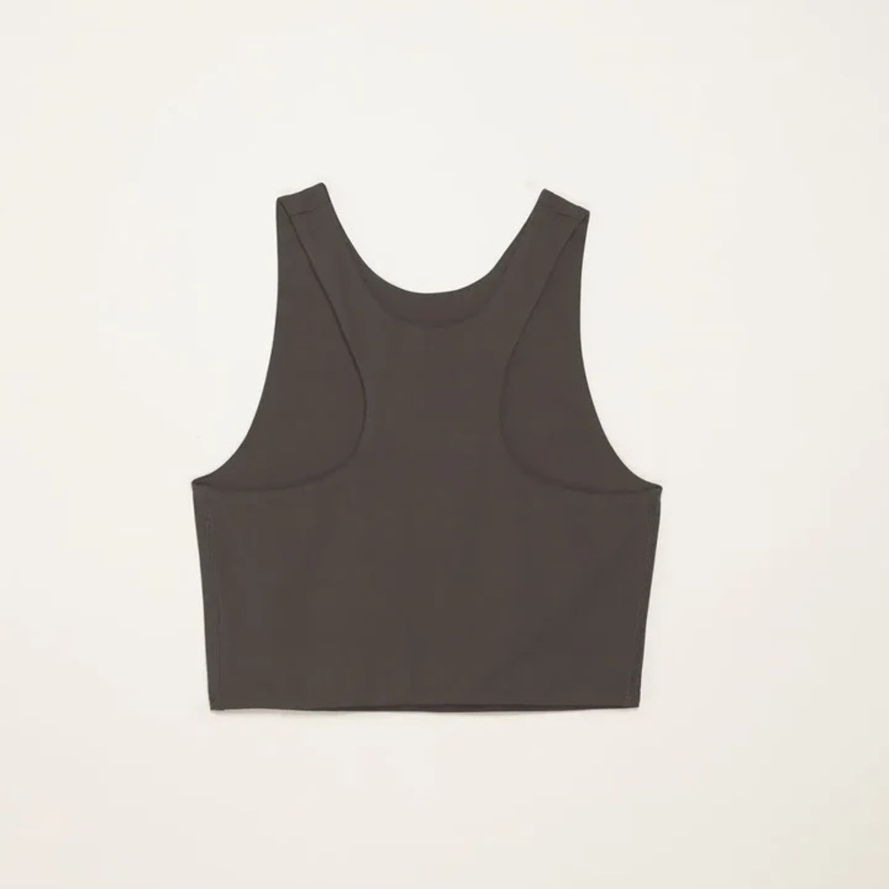 girlfriend collective Paloma Gray Cropped High-Neck Sports Bra Sz Small